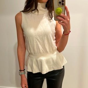 VERONICA BEARD turtle neck sleeveless peplum top size m
